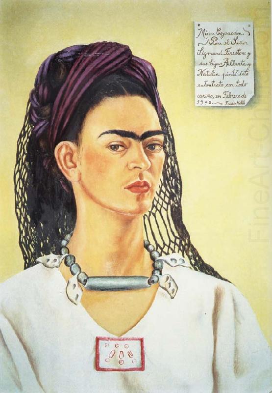 Self-Portrait Dedicated to Sigmund Firestone, Frida Kahlo